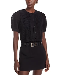 Toccin Samantha Crochet Cropped Cardigan Sweater