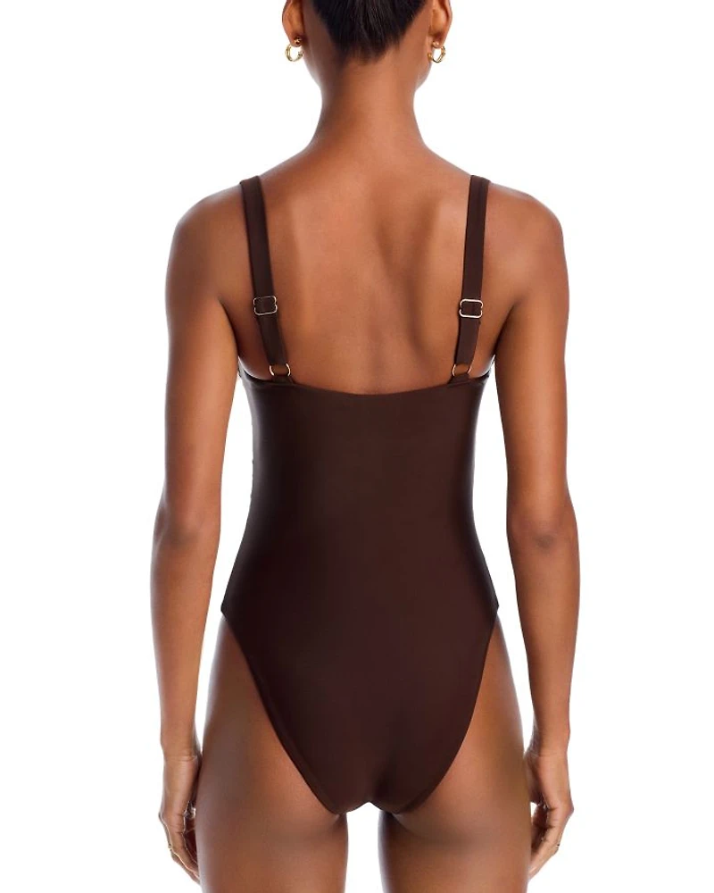 Hudson Chain Trim One Piece Swimsuit