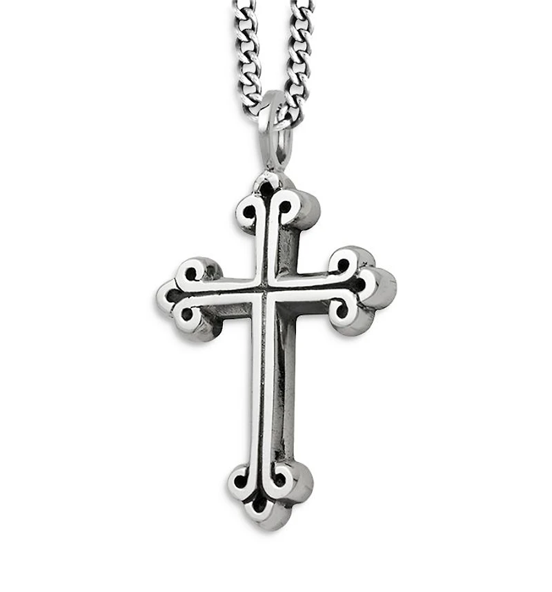 Medium Traditional Cross Pendant Necklace, 24"