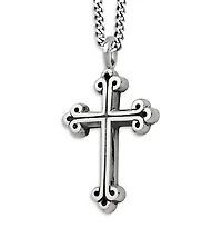 Medium Traditional Cross Pendant Necklace, 24"