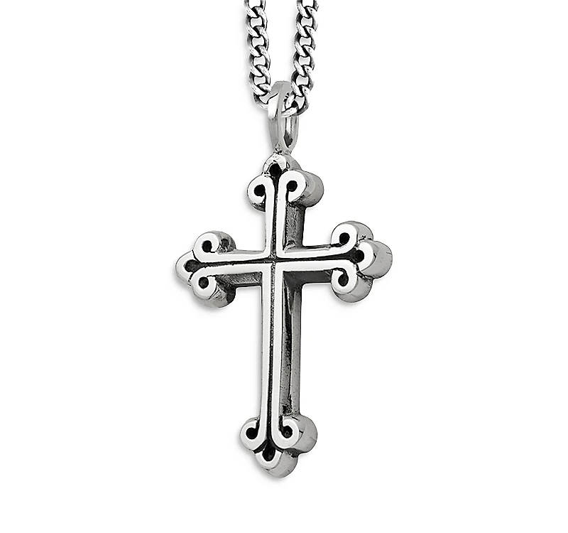 King Baby Studio Medium Traditional Cross Pendant Necklace, 24