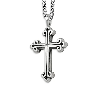 King Baby Studio Medium Traditional Cross Pendant Necklace, 24