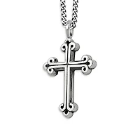 King Baby Studio Medium Traditional Cross Pendant Necklace, 24