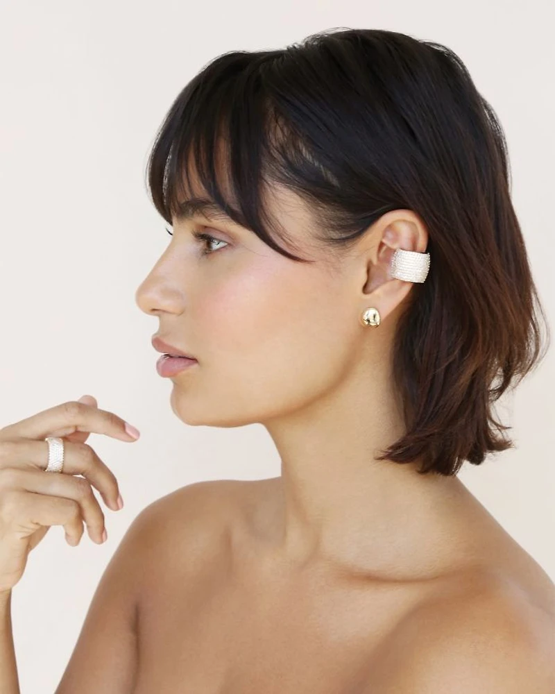 Crystal Statement Single Chunky Ear Cuff