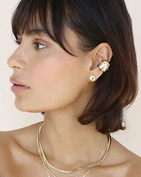 Center Crystal Line Single Chunky Ear Cuff