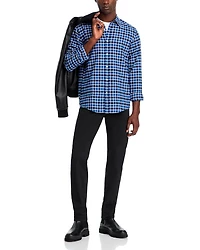 Cotton Check Slim Fit Button Down Shirt