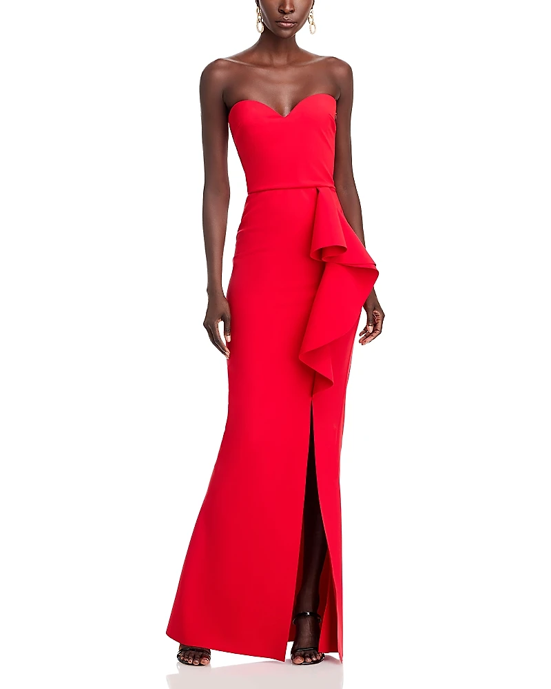 Chiara Boni La Petite Robe Nary Strapless Ruffled Gown