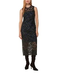 Lyra Floral Sequin Midi Dress