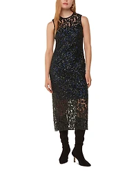 Whistles Lyra Floral Sequin Midi Dress