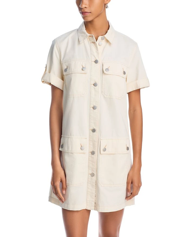 Warren Button Front Mini Dress