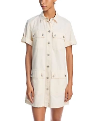 Warren Button Front Mini Dress
