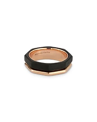 Men's 18K Rose Gold Ebony Sydney Hexagon Band