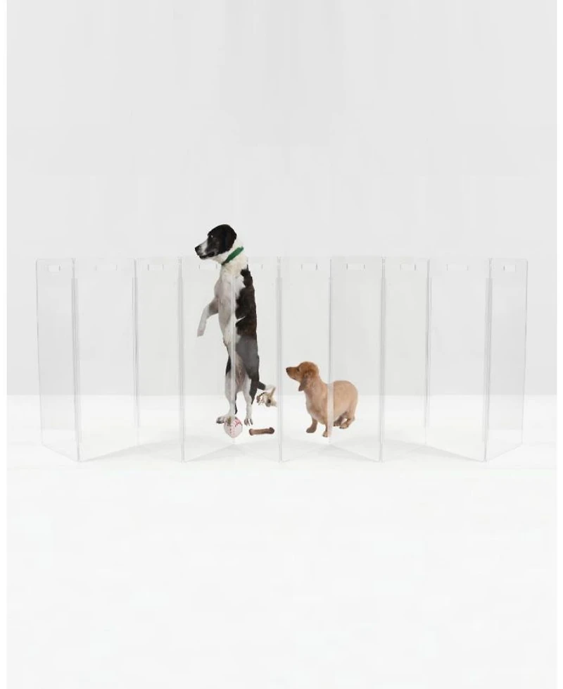 Clear Freestanding Pet Gate Zig Zag