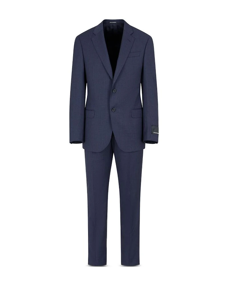 Regular Fit Textured Wool Suit