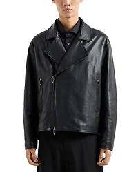 Asymmetrical Leather Biker Jacket