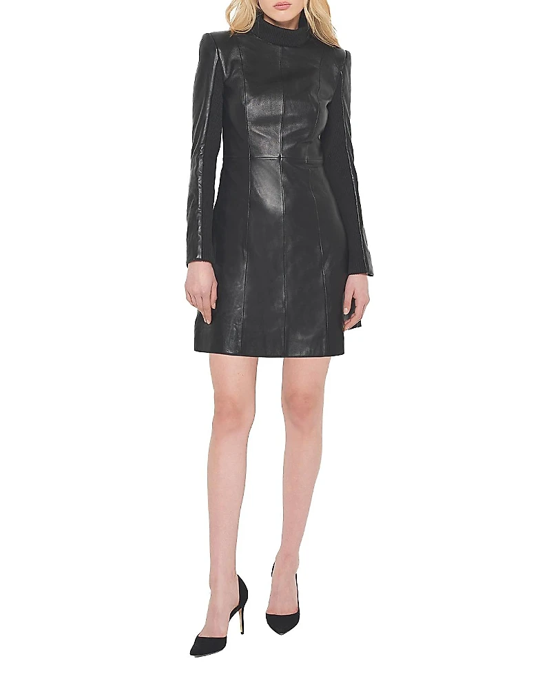 As by Df The Lbd Upcycled Leather Dress