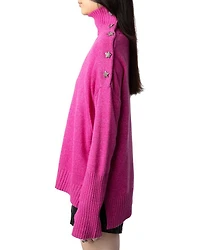 Alma Cashmere Wool Button Shoulder Sweater