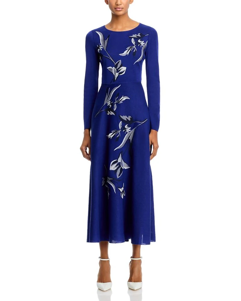 Embroidered Knit Maxi Dress