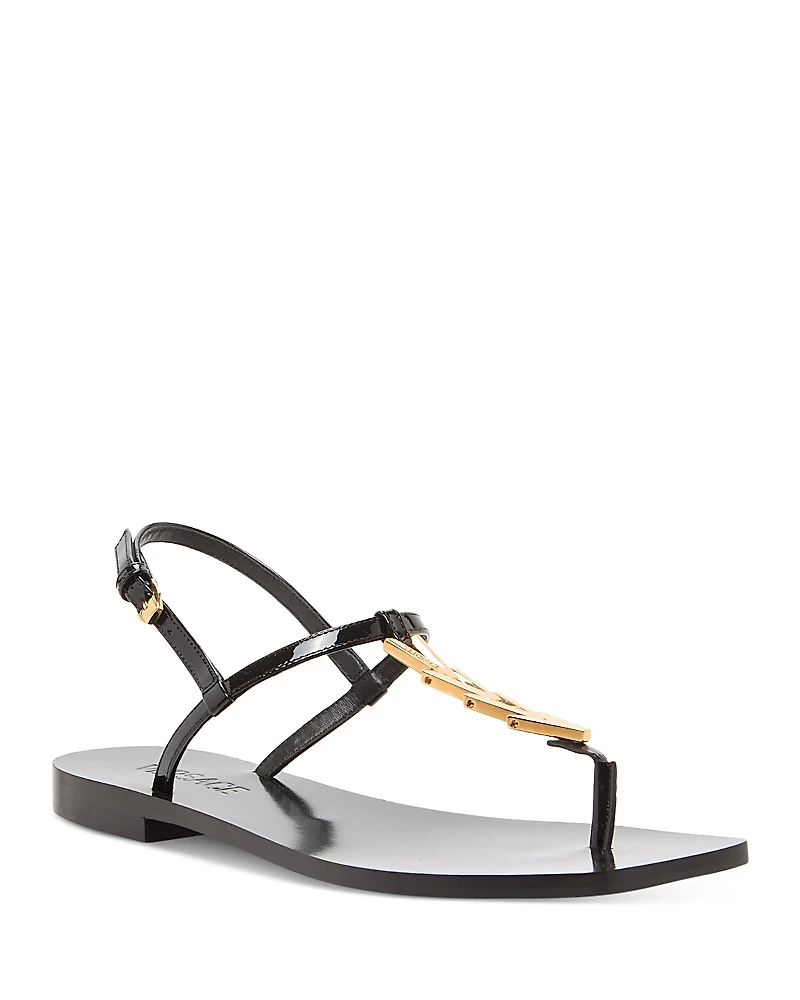 Versace Women's Leather T Strap Sandals