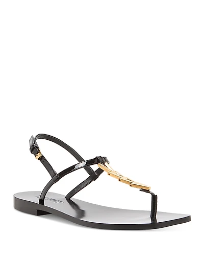 Versace Women's Leather T Strap Sandals