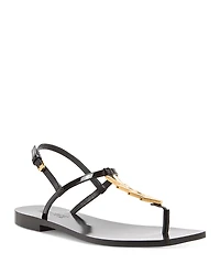 Versace Women's Leather T Strap Sandals