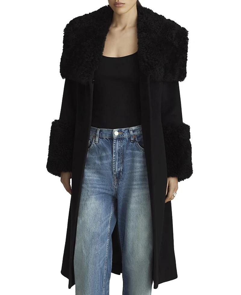 Athena Shearling Trim Coat
