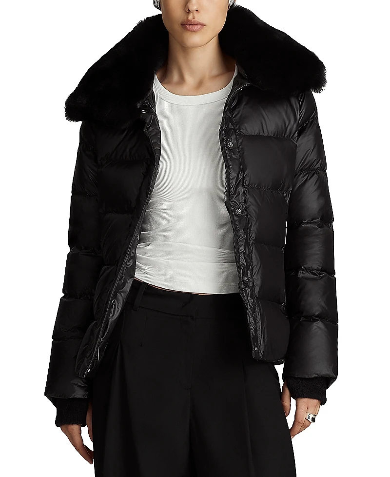 Dawn Levy Vera Shearling Trim Down Coat