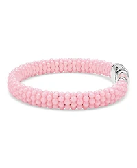 Sterling Silver Pink Caviar Ceramic Beaded Bracelet