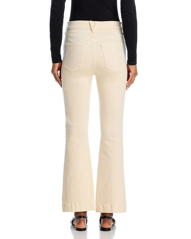 Carson High Rise Ankle Flare Jeans Ecru