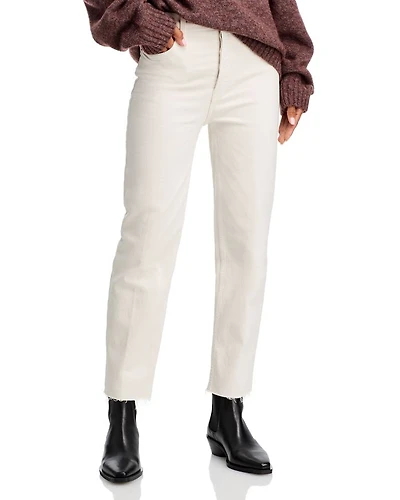 70s Stove Pipe High Rise Straight Ankle Jeans Vintage White