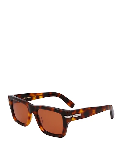 Ferragamo Prisma Rectangular Sunglasses, 53mm
