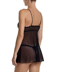 Dotted Tulle Babydoll & G String Set