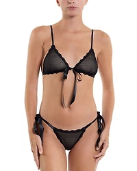 Dotted Tulle Tie Side Bikini