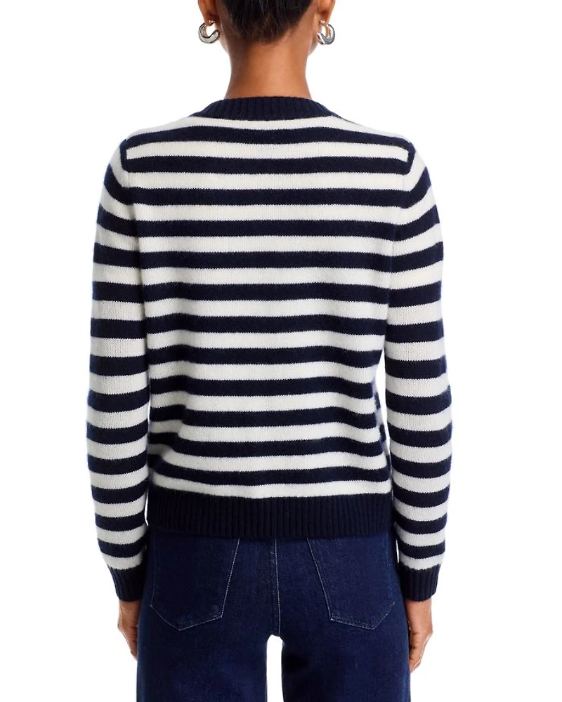 Striped Crewneck Cardigan - Exclusive