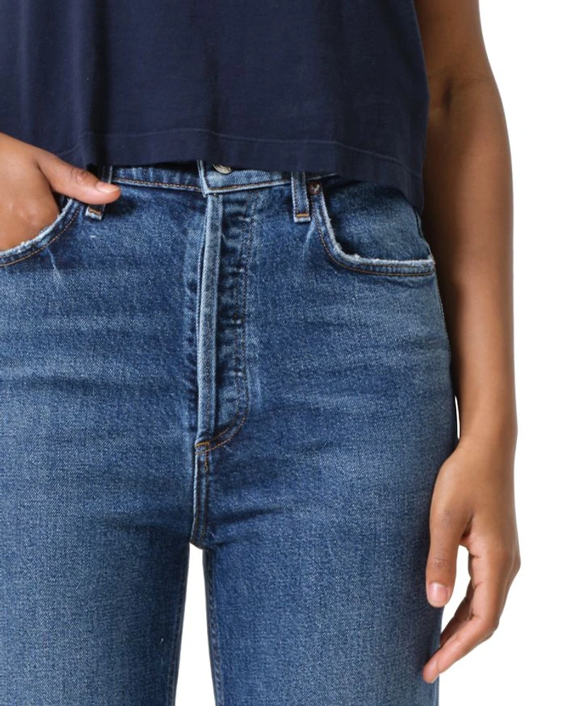 90s Pinch Waist High Rise Ankle Straight Jeans Solace