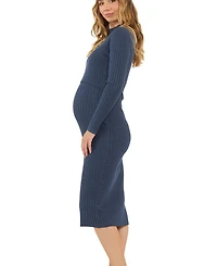 Nella Rib Nursing Knit Midi Dress