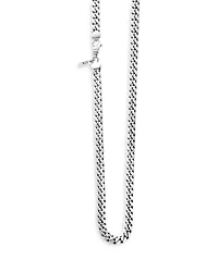 Men's Sterling Silver Flat Curb Link Chain, 24"