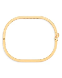 14K Yellow Gold Cushion Hinged Bangle Bracelet