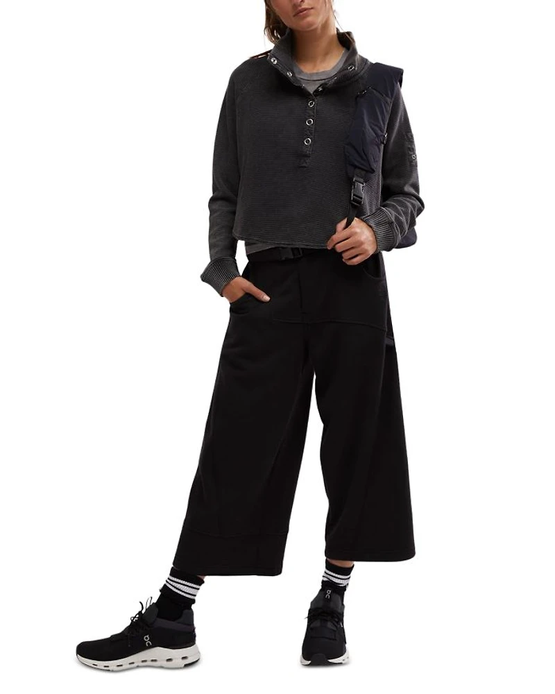 Henley Style Oversized Long Sleeve Tee