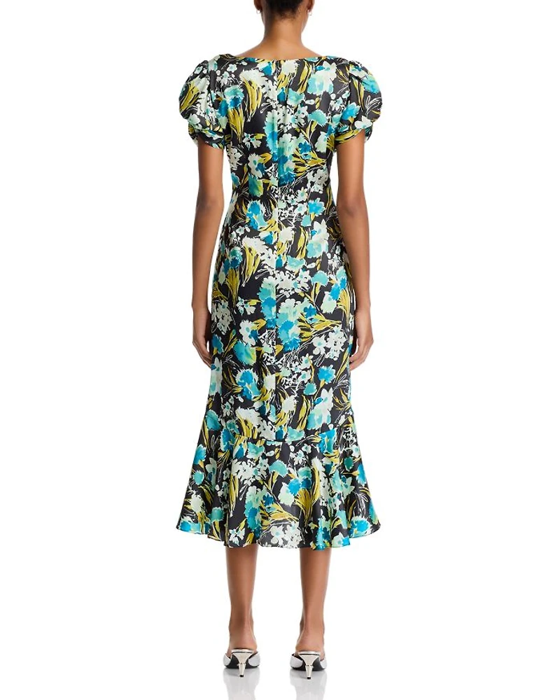 Tossed Floral Walker Dress