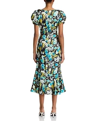 Tossed Floral Walker Dress