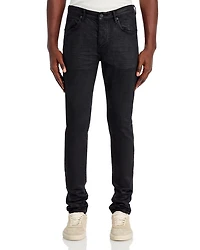 3-D Resin Skinny Fit Jeans Black Repair