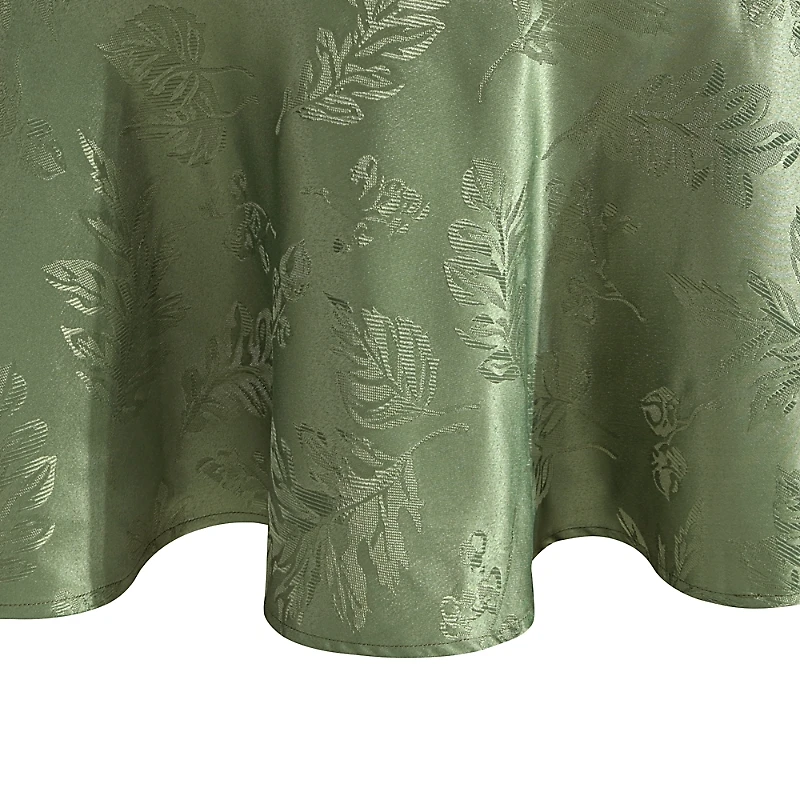 Elrene Home Fashions Elegant Woven Leaves Jacquard Damask Oval Tablecloth
