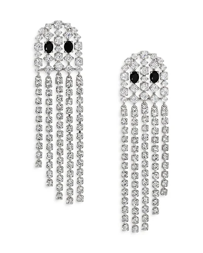 Haunt Couture Cubic Zirconia Ghost Fringe Drop Earrings