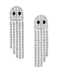 Haunt Couture Cubic Zirconia Ghost Fringe Drop Earrings