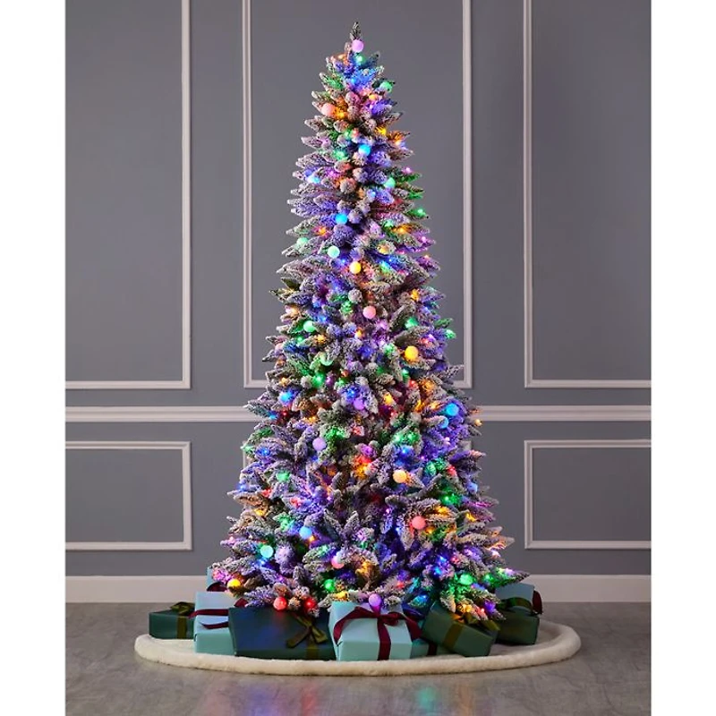 Snow Kissed Pine 6.5' Flocked Tree with Multicolor LED Light
