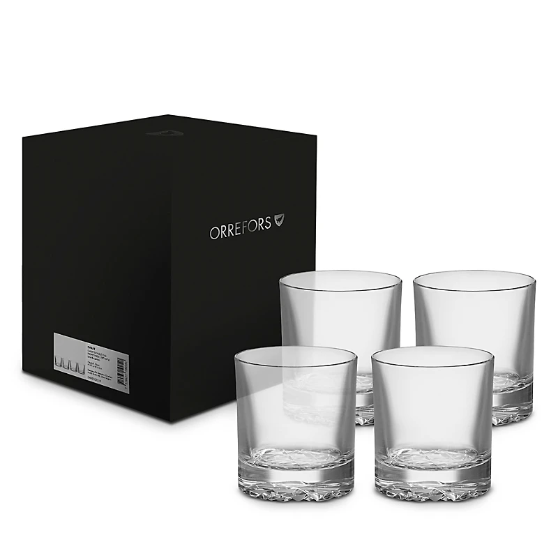 Orrefors Carat Double Old Fashioned Glass, Set of 4