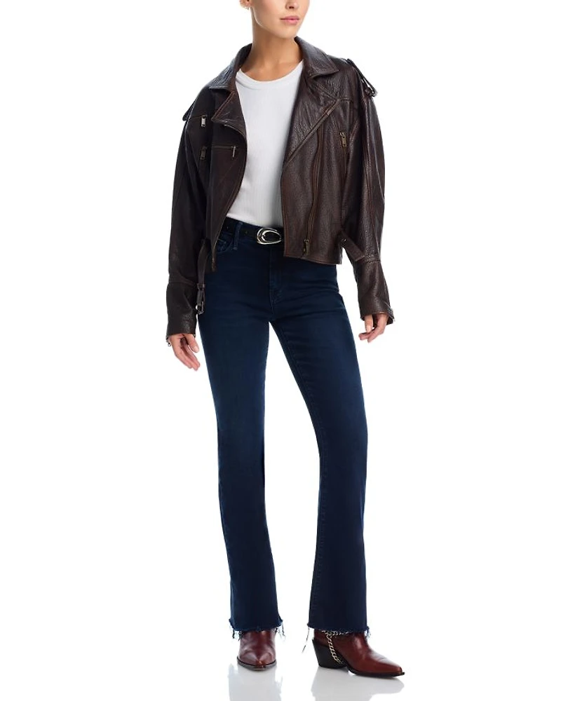 Petites Lil Weekender High Rise Flared Jeans Chip On My Shoulder