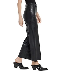 High Rise Faux Leather Cropped Pants