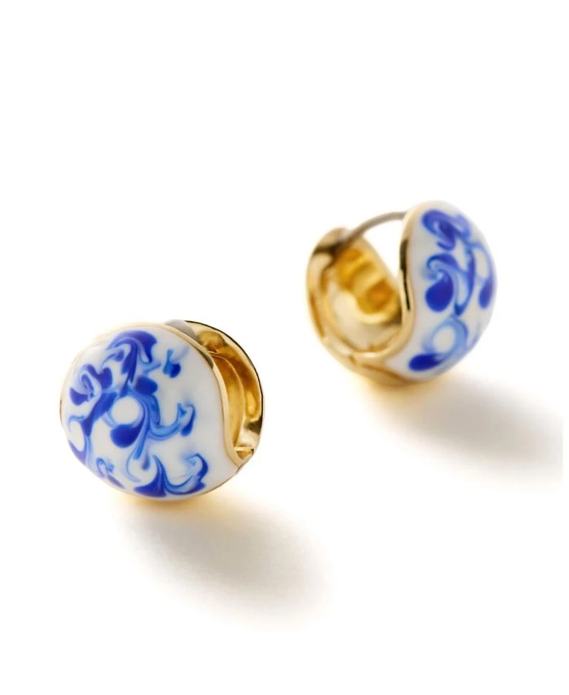 Statement Earrings - Mini Abby Marble Blue